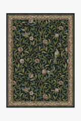 Bird & Pomegranate Teal Green Rug by Morris & Co.