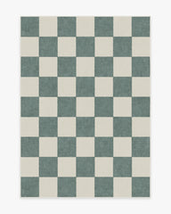Jaque Checkered Slate Green Flatwoven Rug