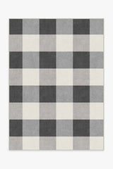 Buffalo Plaid Black & White Flatwoven Rug