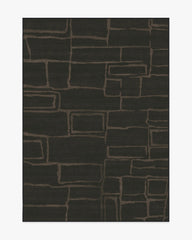 Alsace Soft Black Flatwoven Rug by Nina Takesh