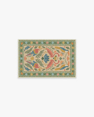Birds Of A Feather Green & Peach Rug by Iris Apfel