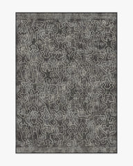 Balancing Act Black Flatwoven Rug by Keith Haring