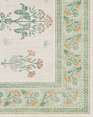Meadow Sweet Ivory & Green Flatwoven Rug by Morris & Co.