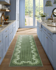 Oxbow Botanical Green Flatwoven Rug by Sanderson