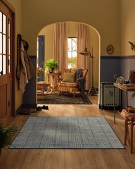 Glen Plaid Chambray & Navy Rug