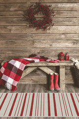 Hudson Stripe Red Flatwoven Rug