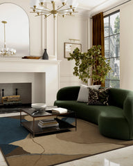 Loire Natural Denim Blue Flatwoven Rug by Nina Takesh