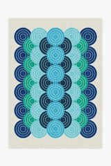 Biba Blue Green Flatwoven Rug by Jonathan Adler