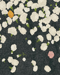 Fluttering Carnations Charcoal & Ivory Flatwoven Rug by The Local Project