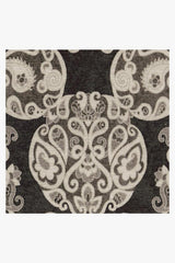 Mickey Damask Charcoal Flatwoven Rug