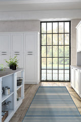 Coastal Linear Stripe Slate Flatwoven Rug