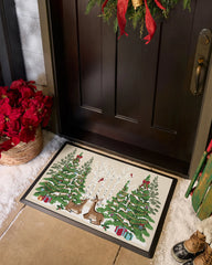 Woodland Holiday Cream Doormat