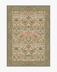 Strawberry Thief Sage & Rose Rug by Morris & Co.