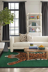 Tiger Emerald Flatwoven Rug by Jonathan Adler