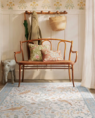 Newill Ivory & Blue Flatwoven Rug by Morris & Co.