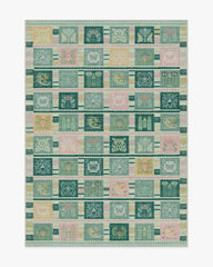 Ozian Tiles Emerald & Pink Rug by Wicked