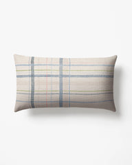 Jules Ivory & Soft Blue Woven Throw Pillow