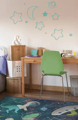 Dinosaurs in Space Flatwoven Rug