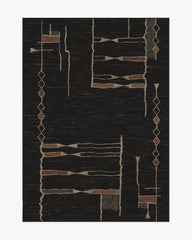 Nisa Ink Black Flatwoven Rug by Architectural Digest