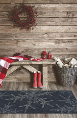 Snowflake Navy Flatwoven Rug