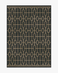 Diana Trellis Black & Gold Flatwoven Rug by The Hiltons