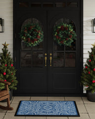 Winter Medallion Blue Large Doormat