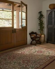 Pink & Rose Burgundy Flatwoven Rug by Morris & Co.