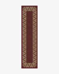Ribbon Border Red & Natural Rug