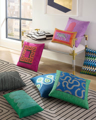 Inkdrop Charcoal Woven Throw Pillow by Jonathan Adler