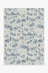 Winter Toile Blue Flatwoven Rug