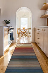 Linear Striped Multicolor Flatwoven Rug
