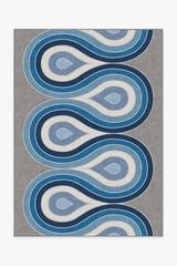 Milano Blue Steel Rug by Jonathan Adler