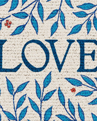 Love Is Enough Indigo & Ivory Doormat by Morris & Co.