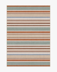 Tropez Stripe Red Multicolour Rug