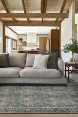 Honeysuckle & Tulip Indigo Flatwoven Rug by Morris & Co.