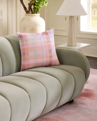 Charlotte Plaid Multicolor Woven Throw Pillow