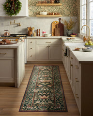 Lodden Soft Evergreen & Gold Flatwoven Rug by Morris & Co.