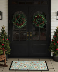 Holiday Robbins Blue Large Doormat