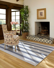 Cosette Stripe Ivory & Indigo Flatwoven Rug