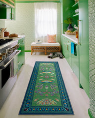 Flutterby Green & Sapphire Rug by Iris Apfel