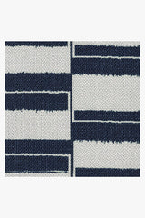 Offset Stripe Navy Outdoor Rug