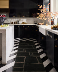 Alsace Soft Black Flatwoven Rug by Nina Takesh