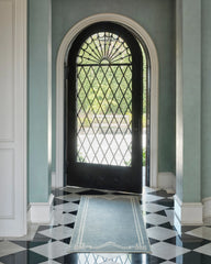 Chrysler Border Chambray Blue Flatwoven Rug by The Hiltons