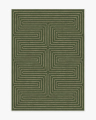 Labyrinth Fern Green Rug by Jonathan Adler
