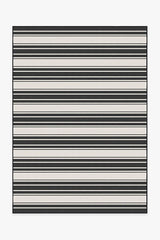 Marina Stripe Black Outdoor Rug