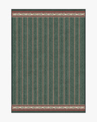 Fruit Stripe Spruce Green Rug by Morris & Co.