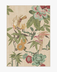 Bamboo & Bird Blush & Jade Flatwoven Rug by Sanderson