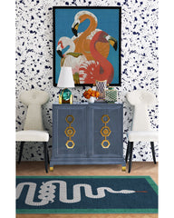 Venom Sapphire Flatwoven Rug by Jonathan Adler
