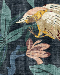 Bamboo & Bird Indigo Flatwoven Rug by Sanderson