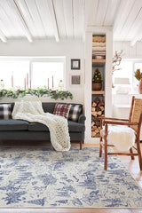 Winter Toile Blue Flatwoven Rug
